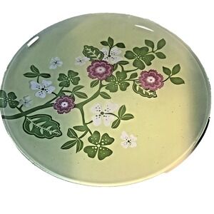 IKEA  Vintage Green Round 10.5 In Plate Floral Pattern